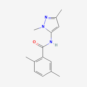 molecular formula C14H17N3O B7512049 N-(2,5-dimethylpyrazol-3-yl)-2,5-dimethylbenzamide 