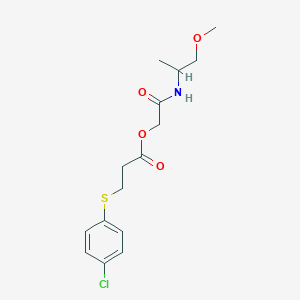 molecular formula C15H20ClNO4S B7512053 [2-(1-Methoxypropan-2-ylamino)-2-oxoethyl] 3-(4-chlorophenyl)sulfanylpropanoate 