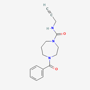 molecular formula C16H19N3O2 B7512060 4-benzoyl-N-prop-2-ynyl-1,4-diazepane-1-carboxamide 