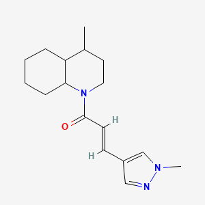 (E)-1-(4-methyl-3,4,4a,5,6,7,8,8a-octahydro-2H-quinolin-1-yl)-3-(1-methylpyrazol-4-yl)prop-2-en-1-one