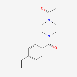 molecular formula C15H20N2O2 B7512085 1-[4-(4-Ethylbenzoyl)piperazin-1-yl]ethanone 