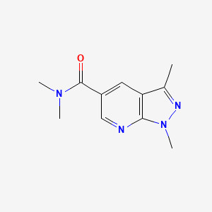 molecular formula C11H14N4O B7512089 N,N,1,3-tetramethylpyrazolo[3,4-b]pyridine-5-carboxamide 