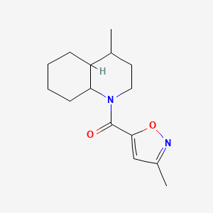 molecular formula C15H22N2O2 B7512097 (4-methyl-3,4,4a,5,6,7,8,8a-octahydro-2H-quinolin-1-yl)-(3-methyl-1,2-oxazol-5-yl)methanone 
