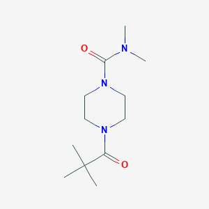 molecular formula C12H23N3O2 B7512126 4-(2,2-dimethylpropanoyl)-N,N-dimethylpiperazine-1-carboxamide 