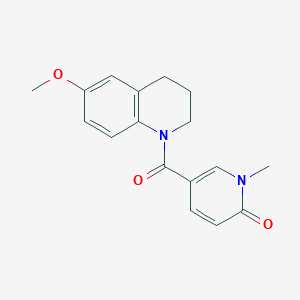 molecular formula C17H18N2O3 B7512132 5-(6-methoxy-3,4-dihydro-2H-quinoline-1-carbonyl)-1-methylpyridin-2-one 