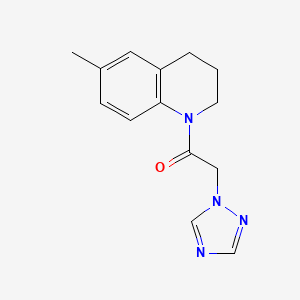 molecular formula C14H16N4O B7512136 1-(6-methyl-3,4-dihydro-2H-quinolin-1-yl)-2-(1,2,4-triazol-1-yl)ethanone 