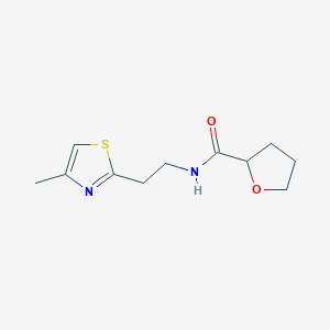 molecular formula C11H16N2O2S B7512141 N-[2-(4-methyl-1,3-thiazol-2-yl)ethyl]oxolane-2-carboxamide 