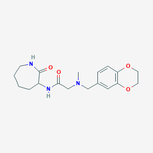 molecular formula C18H25N3O4 B7512149 2-[2,3-dihydro-1,4-benzodioxin-6-ylmethyl(methyl)amino]-N-(2-oxoazepan-3-yl)acetamide 