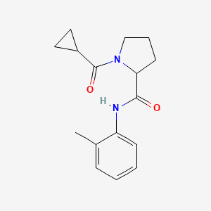 molecular formula C16H20N2O2 B7512154 1-(cyclopropanecarbonyl)-N-(2-methylphenyl)pyrrolidine-2-carboxamide 