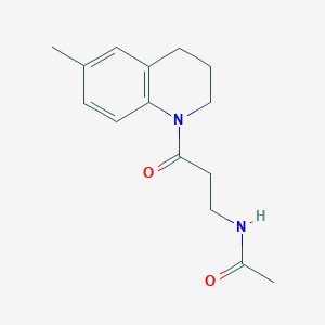 molecular formula C15H20N2O2 B7512161 N-[3-(6-methyl-3,4-dihydro-2H-quinolin-1-yl)-3-oxopropyl]acetamide 