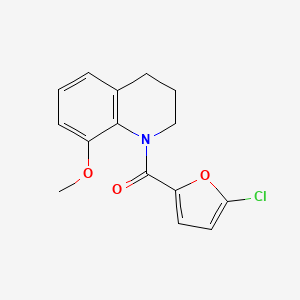 molecular formula C15H14ClNO3 B7512166 (5-chlorofuran-2-yl)-(8-methoxy-3,4-dihydro-2H-quinolin-1-yl)methanone 