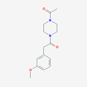molecular formula C15H20N2O3 B7512171 1-(4-Acetylpiperazin-1-yl)-2-(3-methoxyphenyl)ethanone 