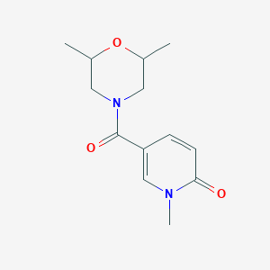 molecular formula C13H18N2O3 B7512204 5-(2,6-Dimethylmorpholine-4-carbonyl)-1-methylpyridin-2-one 