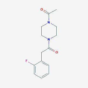 molecular formula C14H17FN2O2 B7512211 1-(4-Acetylpiperazin-1-yl)-2-(2-fluorophenyl)ethanone 