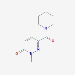 molecular formula C11H15N3O2 B7512237 2-Methyl-6-(piperidine-1-carbonyl)pyridazin-3-one 
