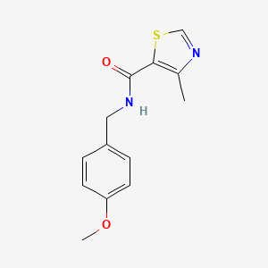 molecular formula C13H14N2O2S B7512249 N-[(4-methoxyphenyl)methyl]-4-methyl-1,3-thiazole-5-carboxamide 