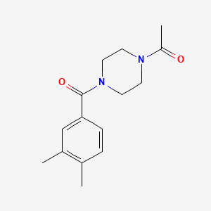 molecular formula C15H20N2O2 B7512299 1-[4-(3,4-Dimethylbenzoyl)piperazin-1-yl]ethanone 