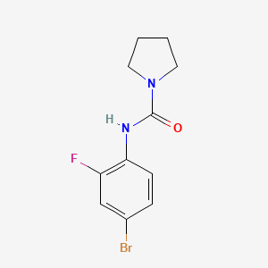 molecular formula C11H12BrFN2O B7512338 N-(4-bromo-2-fluorophenyl)pyrrolidine-1-carboxamide 
