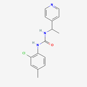 molecular formula C15H16ClN3O B7512346 1-(2-Chloro-4-methylphenyl)-3-(1-pyridin-4-ylethyl)urea 
