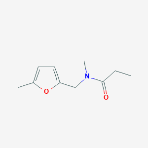 molecular formula C10H15NO2 B7512353 N-methyl-N-[(5-methylfuran-2-yl)methyl]propanamide 