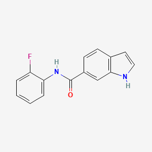 molecular formula C15H11FN2O B7512357 N-(2-fluorophenyl)-1H-indole-6-carboxamide 