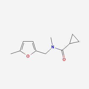 molecular formula C11H15NO2 B7512362 N-methyl-N-[(5-methylfuran-2-yl)methyl]cyclopropanecarboxamide 