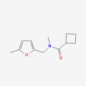 molecular formula C12H17NO2 B7512388 N-methyl-N-[(5-methylfuran-2-yl)methyl]cyclobutanecarboxamide 