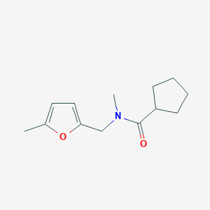 molecular formula C13H19NO2 B7512404 N-methyl-N-[(5-methylfuran-2-yl)methyl]cyclopentanecarboxamide 