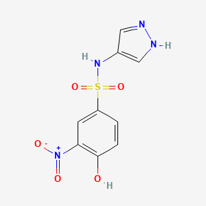 molecular formula C9H8N4O5S B7512406 4-hydroxy-3-nitro-N-(1H-pyrazol-4-yl)benzenesulfonamide 
