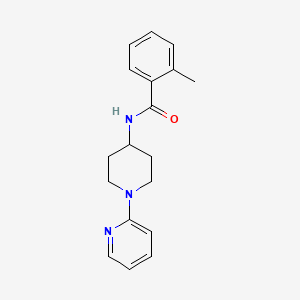 molecular formula C18H21N3O B7512504 2-methyl-N-(1-pyridin-2-ylpiperidin-4-yl)benzamide 