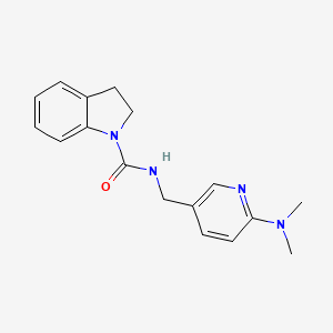 molecular formula C17H20N4O B7512509 N-[[6-(dimethylamino)pyridin-3-yl]methyl]-2,3-dihydroindole-1-carboxamide 