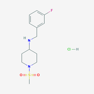 molecular formula C13H20ClFN2O2S B7512538 N-[(3-fluorophenyl)methyl]-1-methylsulfonylpiperidin-4-amine;hydrochloride 
