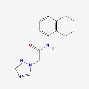 molecular formula C14H16N4O B7512545 N-(5,6,7,8-tetrahydronaphthalen-1-yl)-2-(1,2,4-triazol-1-yl)acetamide 