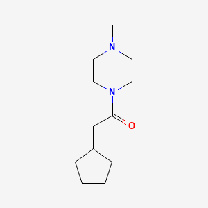 molecular formula C12H22N2O B7512546 2-Cyclopentyl-1-(4-methylpiperazin-1-yl)ethan-1-one 