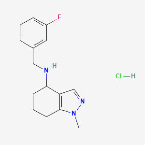 molecular formula C15H19ClFN3 B7512556 N-[(3-fluorophenyl)methyl]-1-methyl-4,5,6,7-tetrahydroindazol-4-amine;hydrochloride 