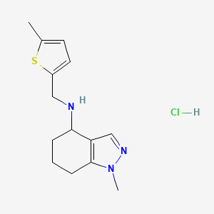molecular formula C14H20ClN3S B7512558 1-methyl-N-[(5-methylthiophen-2-yl)methyl]-4,5,6,7-tetrahydroindazol-4-amine;hydrochloride 