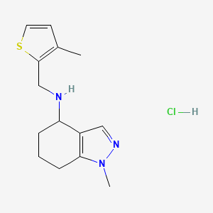molecular formula C14H20ClN3S B7512566 1-methyl-N-[(3-methylthiophen-2-yl)methyl]-4,5,6,7-tetrahydroindazol-4-amine;hydrochloride 