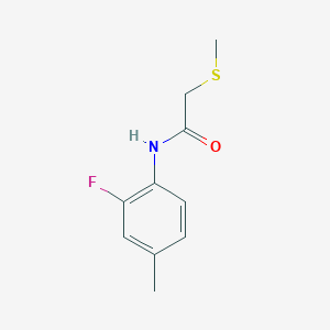 molecular formula C10H12FNOS B7512575 N-(2-fluoro-4-methylphenyl)-2-methylsulfanylacetamide 