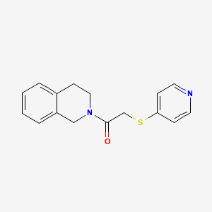 molecular formula C16H16N2OS B7512594 1-(3,4-dihydro-1H-isoquinolin-2-yl)-2-pyridin-4-ylsulfanylethanone 