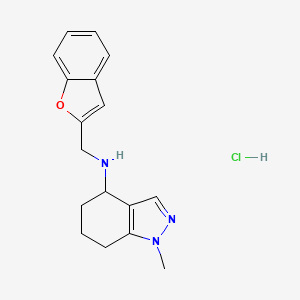 molecular formula C17H20ClN3O B7512617 N-(1-benzofuran-2-ylmethyl)-1-methyl-4,5,6,7-tetrahydroindazol-4-amine;hydrochloride 