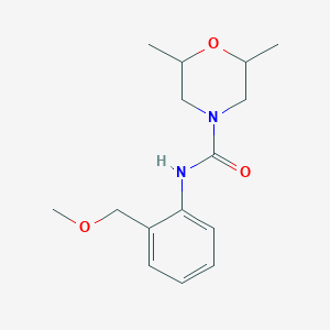 molecular formula C15H22N2O3 B7512621 N-[2-(methoxymethyl)phenyl]-2,6-dimethylmorpholine-4-carboxamide 