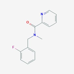 molecular formula C14H13FN2O B7512625 N-[(2-fluorophenyl)methyl]-N-methylpyridine-2-carboxamide 