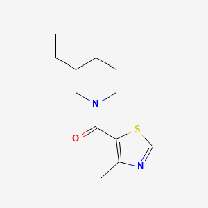 molecular formula C12H18N2OS B7512658 (3-Ethylpiperidin-1-yl)-(4-methyl-1,3-thiazol-5-yl)methanone 