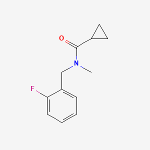 molecular formula C12H14FNO B7512662 N-[(2-fluorophenyl)methyl]-N-methylcyclopropanecarboxamide 