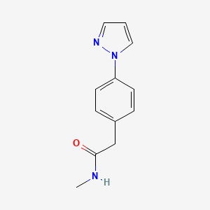 molecular formula C12H13N3O B7512668 N-methyl-2-(4-pyrazol-1-ylphenyl)acetamide 