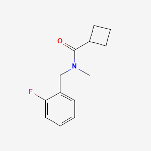 molecular formula C13H16FNO B7512715 N-[(2-fluorophenyl)methyl]-N-methylcyclobutanecarboxamide 