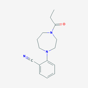 molecular formula C15H19N3O B7512722 2-(4-Propanoyl-1,4-diazepan-1-yl)benzonitrile 