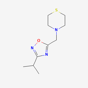 molecular formula C10H17N3OS B7512744 3-Propan-2-yl-5-(thiomorpholin-4-ylmethyl)-1,2,4-oxadiazole 