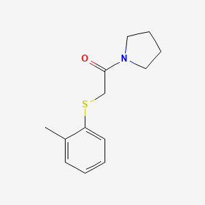 molecular formula C13H17NOS B7512758 2-(2-Methylphenyl)sulfanyl-1-pyrrolidin-1-ylethanone 