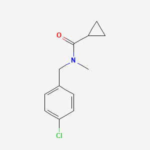 molecular formula C12H14ClNO B7512783 N-[(4-chlorophenyl)methyl]-N-methylcyclopropanecarboxamide 